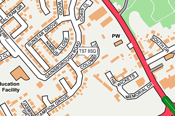 TS7 8SQ map - OS OpenMap – Local (Ordnance Survey)