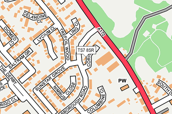 TS7 8SR map - OS OpenMap – Local (Ordnance Survey)