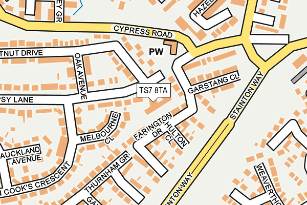 TS7 8TA map - OS OpenMap – Local (Ordnance Survey)