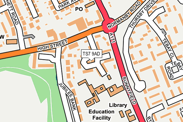 TS7 9AD map - OS OpenMap – Local (Ordnance Survey)