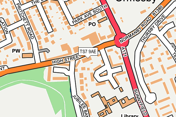 TS7 9AE map - OS OpenMap – Local (Ordnance Survey)