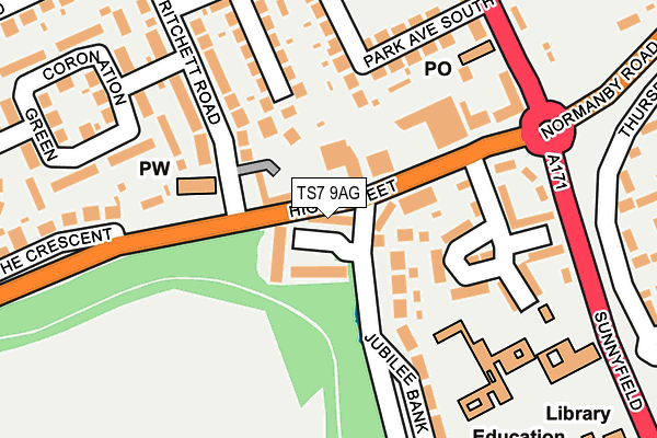 TS7 9AG map - OS OpenMap – Local (Ordnance Survey)