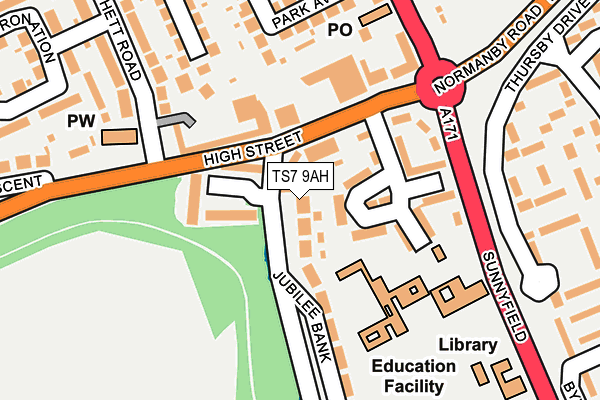 TS7 9AH map - OS OpenMap – Local (Ordnance Survey)