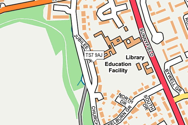 TS7 9AJ map - OS OpenMap – Local (Ordnance Survey)