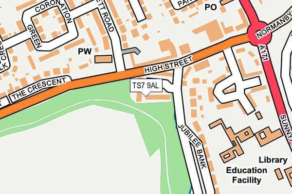 TS7 9AL map - OS OpenMap – Local (Ordnance Survey)