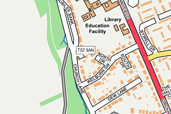 TS7 9AN map - OS OpenMap – Local (Ordnance Survey)