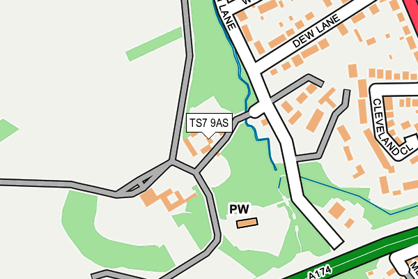 TS7 9AS map - OS OpenMap – Local (Ordnance Survey)