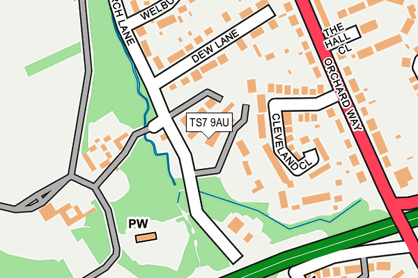 TS7 9AU map - OS OpenMap – Local (Ordnance Survey)