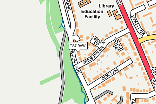 TS7 9AW map - OS OpenMap – Local (Ordnance Survey)