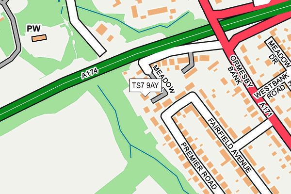 TS7 9AY map - OS OpenMap – Local (Ordnance Survey)