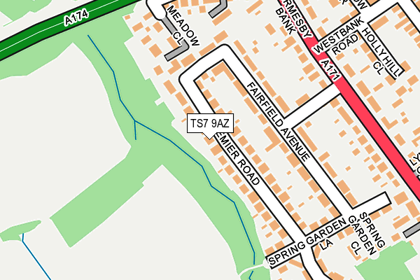 TS7 9AZ map - OS OpenMap – Local (Ordnance Survey)