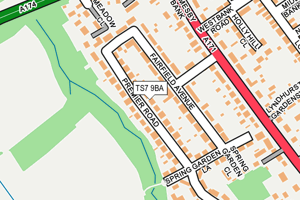 TS7 9BA map - OS OpenMap – Local (Ordnance Survey)