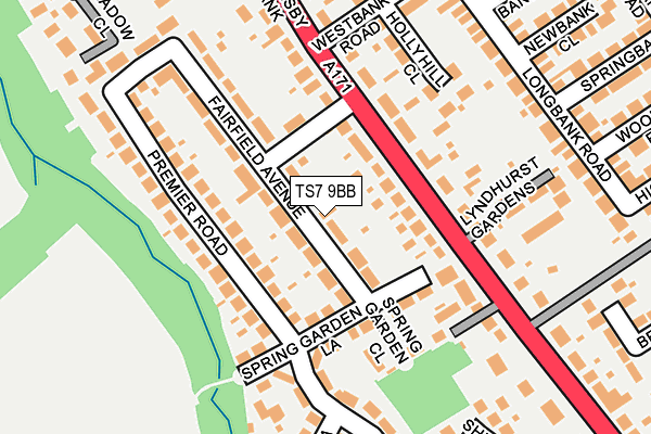 TS7 9BB map - OS OpenMap – Local (Ordnance Survey)