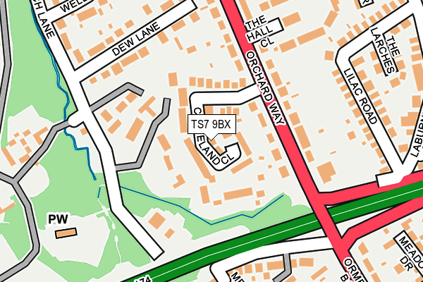TS7 9BX map - OS OpenMap – Local (Ordnance Survey)