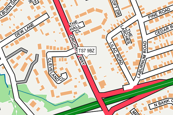 TS7 9BZ map - OS OpenMap – Local (Ordnance Survey)