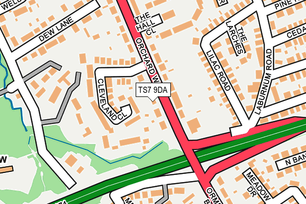 TS7 9DA map - OS OpenMap – Local (Ordnance Survey)