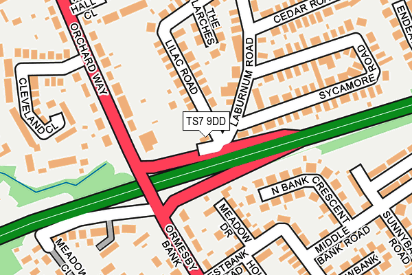 TS7 9DD map - OS OpenMap – Local (Ordnance Survey)