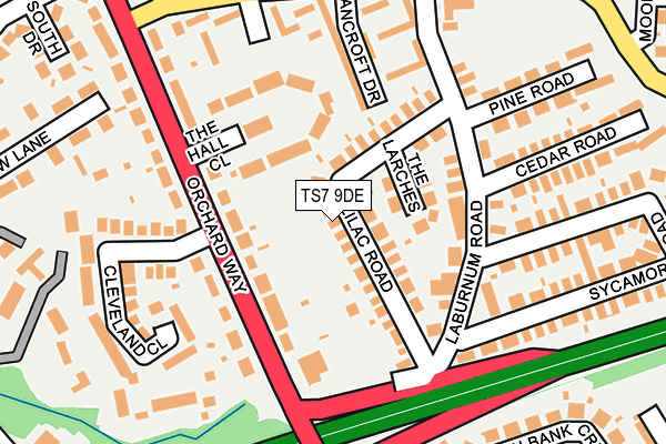 TS7 9DE map - OS OpenMap – Local (Ordnance Survey)
