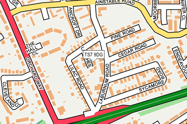 TS7 9DG map - OS OpenMap – Local (Ordnance Survey)