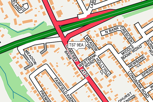 TS7 9EA map - OS OpenMap – Local (Ordnance Survey)