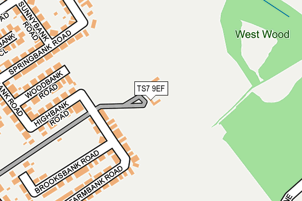 TS7 9EF map - OS OpenMap – Local (Ordnance Survey)