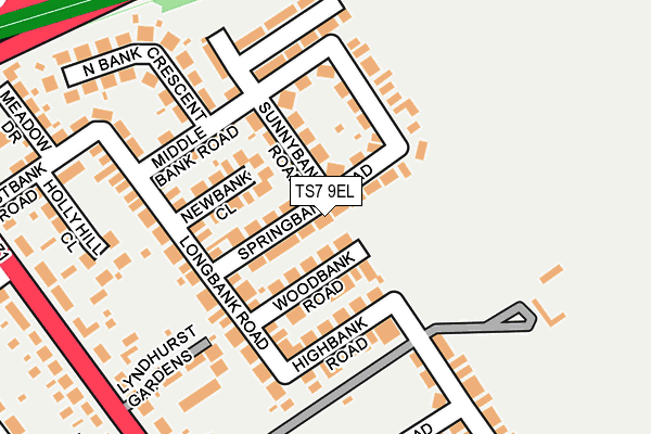 TS7 9EL map - OS OpenMap – Local (Ordnance Survey)