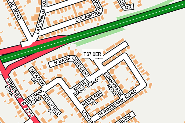 TS7 9ER map - OS OpenMap – Local (Ordnance Survey)