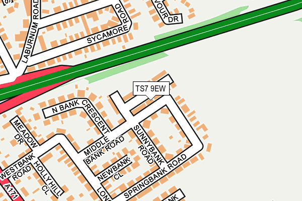 TS7 9EW map - OS OpenMap – Local (Ordnance Survey)