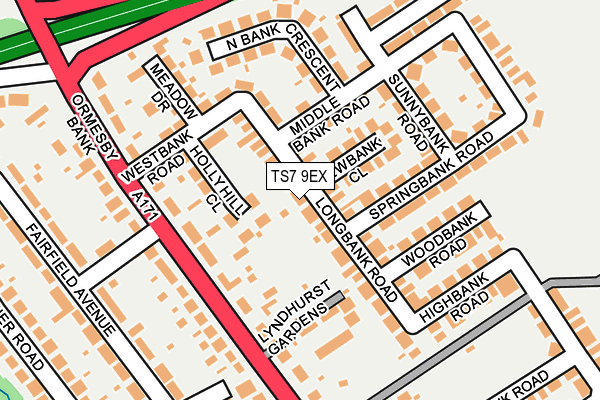 TS7 9EX map - OS OpenMap – Local (Ordnance Survey)