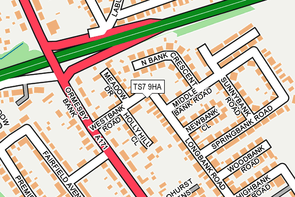 TS7 9HA map - OS OpenMap – Local (Ordnance Survey)
