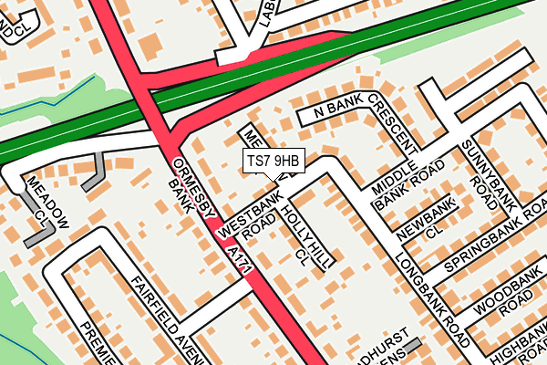 TS7 9HB map - OS OpenMap – Local (Ordnance Survey)