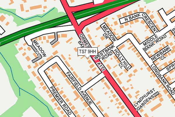 TS7 9HH map - OS OpenMap – Local (Ordnance Survey)
