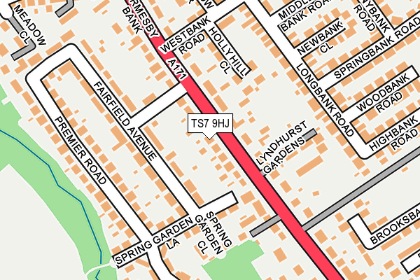 TS7 9HJ map - OS OpenMap – Local (Ordnance Survey)