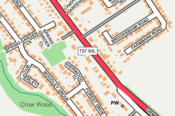 TS7 9HL map - OS OpenMap – Local (Ordnance Survey)