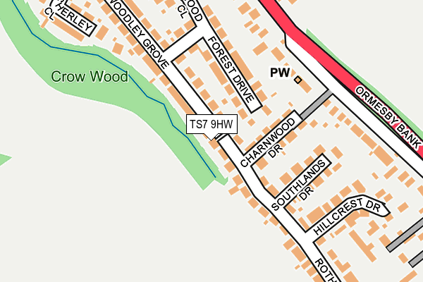 TS7 9HW map - OS OpenMap – Local (Ordnance Survey)