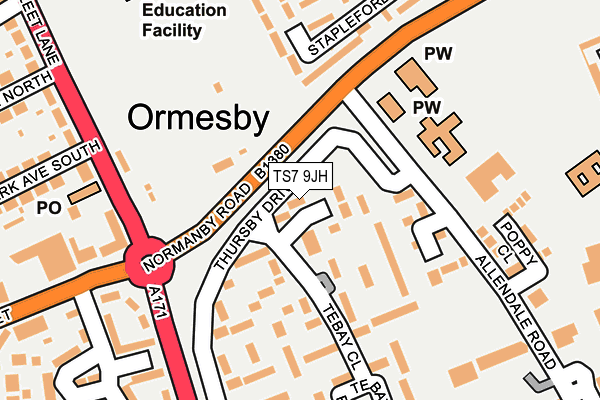 TS7 9JH map - OS OpenMap – Local (Ordnance Survey)