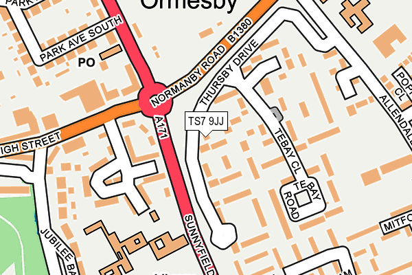 TS7 9JJ map - OS OpenMap – Local (Ordnance Survey)