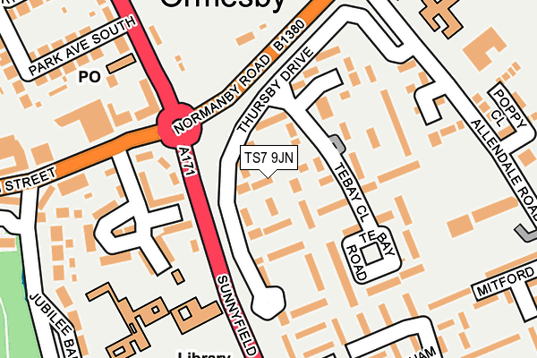 TS7 9JN map - OS OpenMap – Local (Ordnance Survey)