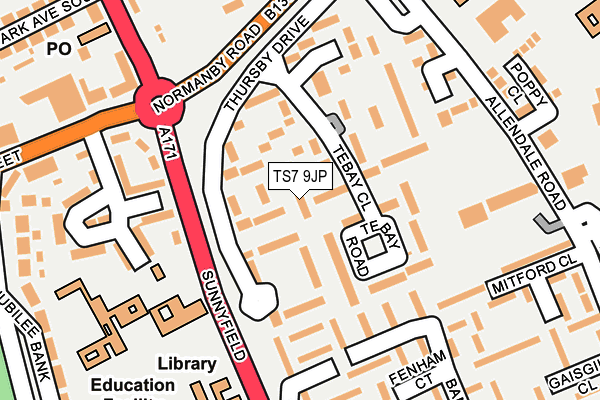 TS7 9JP map - OS OpenMap – Local (Ordnance Survey)