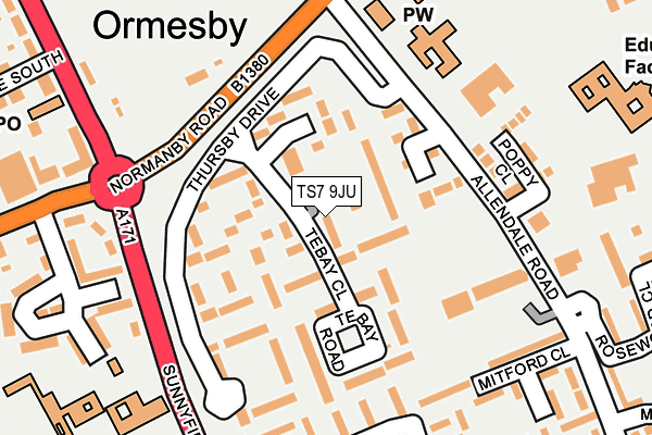 TS7 9JU map - OS OpenMap – Local (Ordnance Survey)