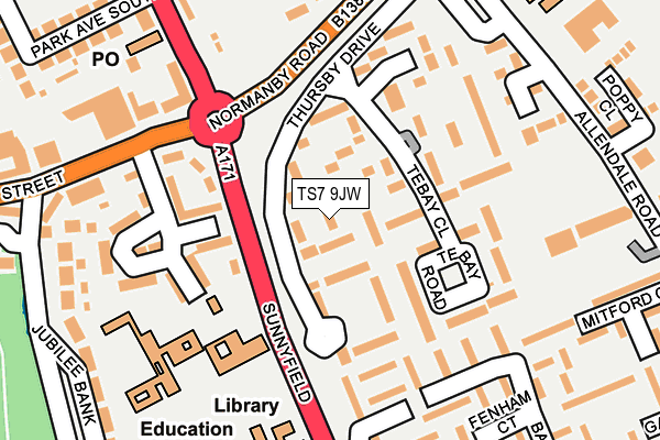 TS7 9JW map - OS OpenMap – Local (Ordnance Survey)