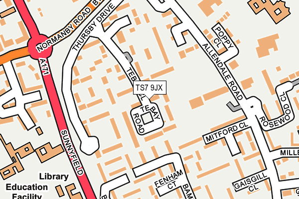 TS7 9JX map - OS OpenMap – Local (Ordnance Survey)