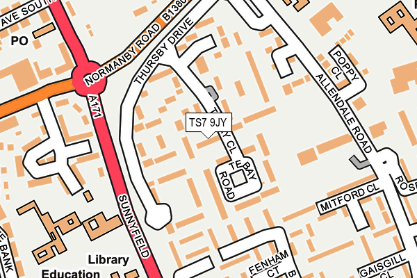 TS7 9JY map - OS OpenMap – Local (Ordnance Survey)