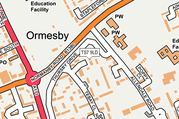 TS7 9LD map - OS OpenMap – Local (Ordnance Survey)