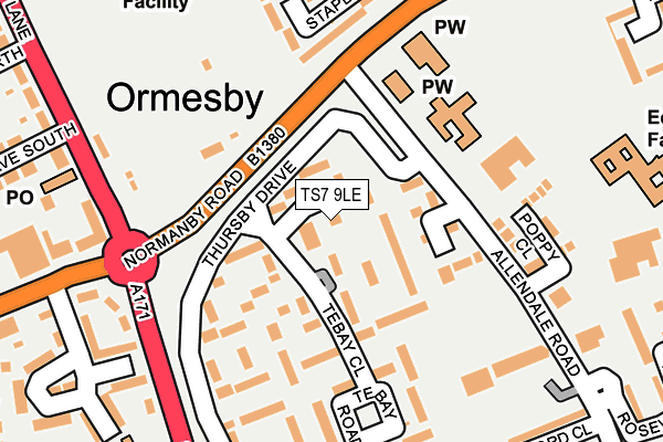 TS7 9LE map - OS OpenMap – Local (Ordnance Survey)