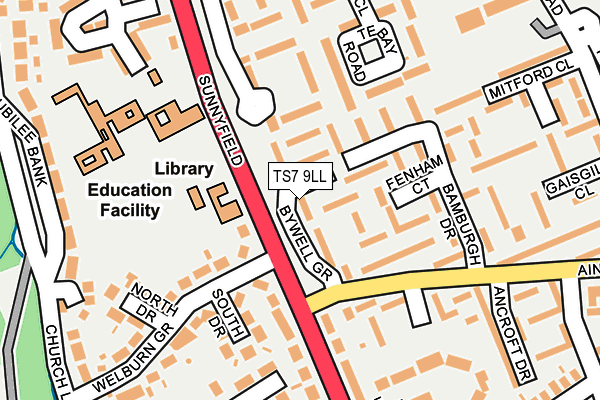 TS7 9LL map - OS OpenMap – Local (Ordnance Survey)