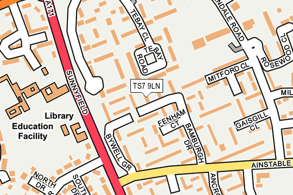 TS7 9LN map - OS OpenMap – Local (Ordnance Survey)