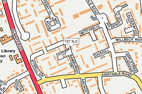 TS7 9LS map - OS OpenMap – Local (Ordnance Survey)