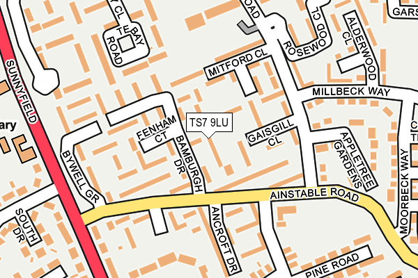 TS7 9LU map - OS OpenMap – Local (Ordnance Survey)