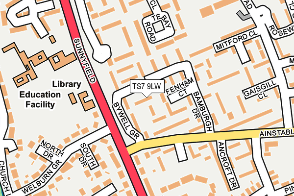 TS7 9LW map - OS OpenMap – Local (Ordnance Survey)